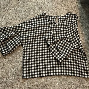 3/4 link plaid top